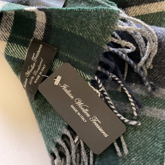ITALIAN WOOLLEN TREASURES Men's Italian Lambswool Scarf NWT - Picture 4 of 6